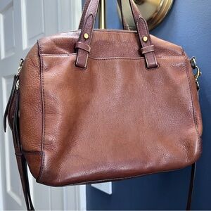 Fossil Rachel Brown Leather Satchel